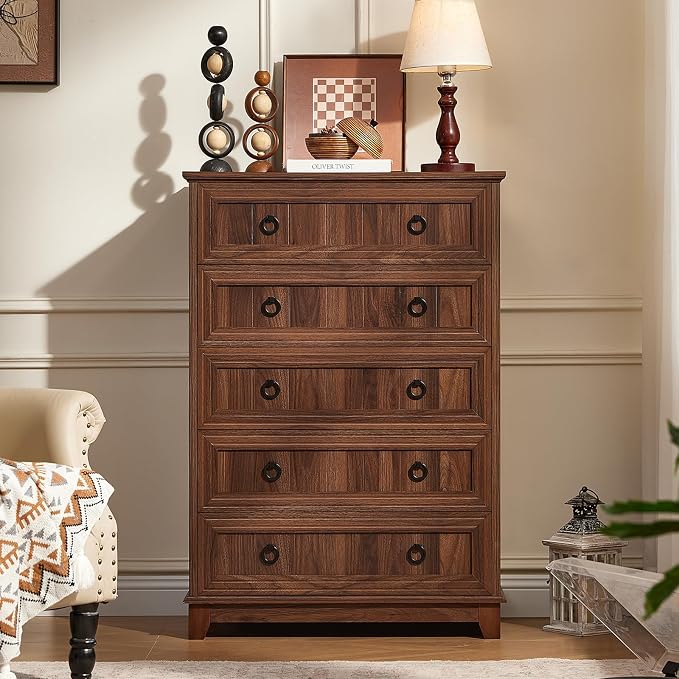 Joaxswe Farmhouse 5 Drawer Dresser - Image 7