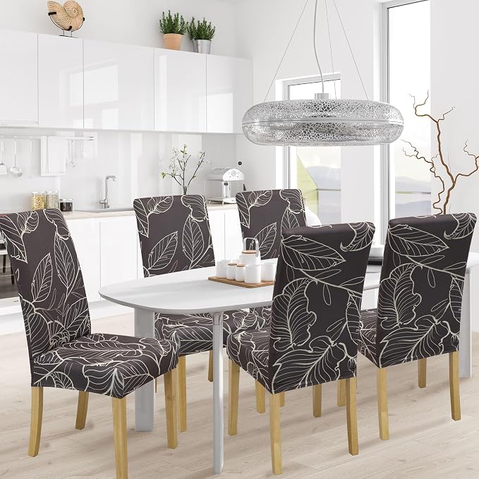BIETYONE Stretch Dining Chair Covers Set of 4, Soft Removable Washable Kitchen - Image 2