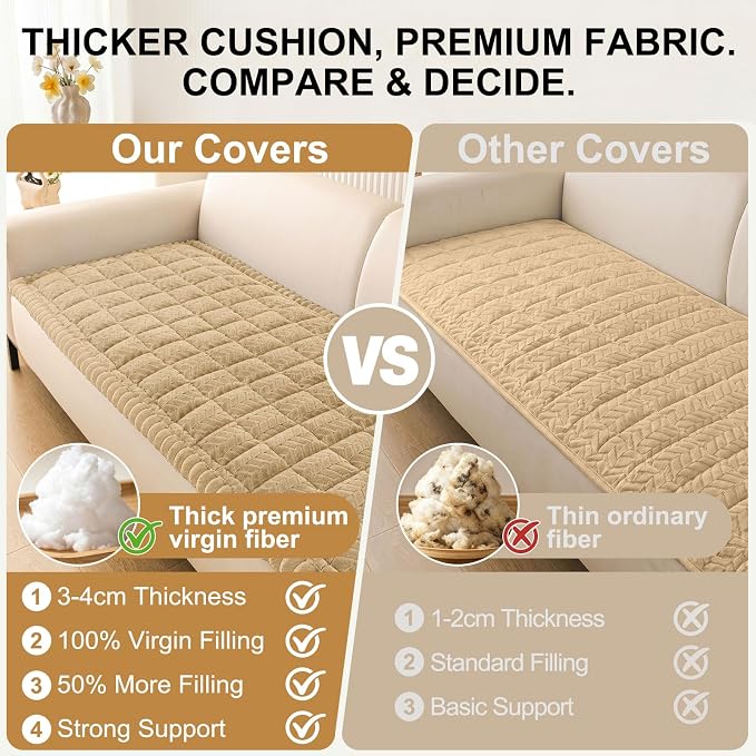 Smiry Couch Cover for Dogs, Non Slip Fuzzy Pet Sofa Arm Covers Washable | Sofa - Image 4