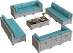 12-Seat Modular Patio Furniture Set – Outdoor Wicker Sectional Sofa - Image 9