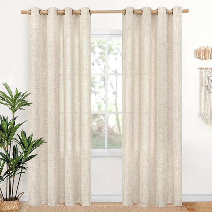 YoungsTex Linen Curtains 80 Inch Length by YoungsTex