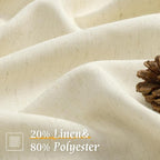 Light Beige Linen Textured Curtains 63 inch Length - Image 2