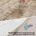 Fixwal Waterproof Flannel Dog Couch Cover, 27.6" x 82.7", Coffee | Integrated - Image 2