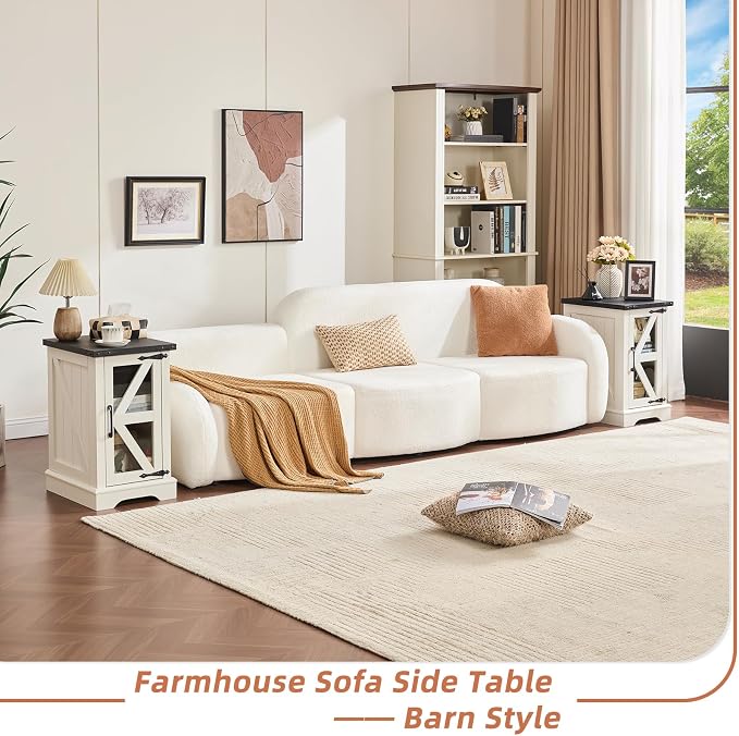 Joaxswe Narrow Night Stand for Small Spaces, Farmhouse Side End Table - Image 3