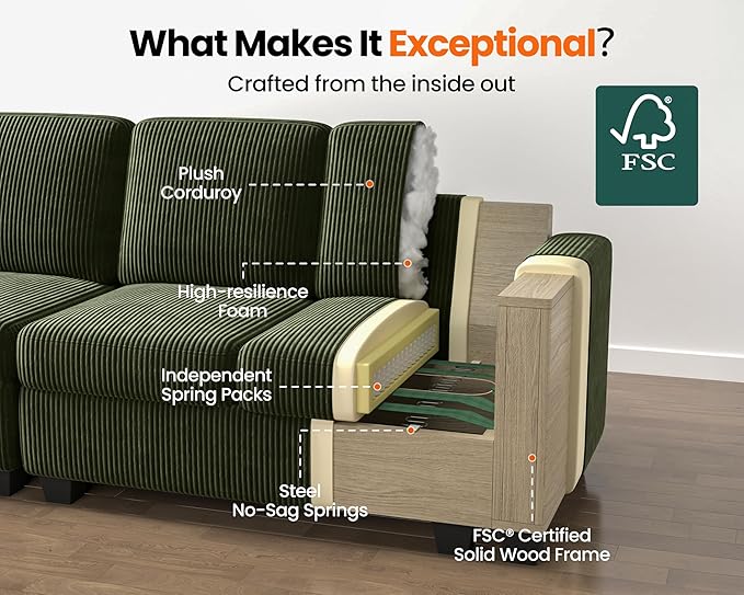 CHIC HOUSE Modular Sectional Sofa - Image 3