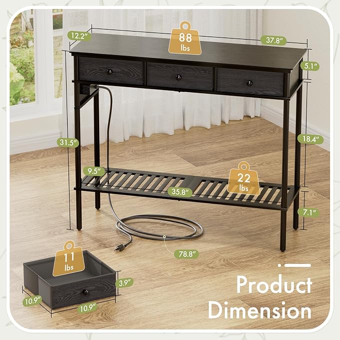 38" Entryway Table Console Table - Image 2