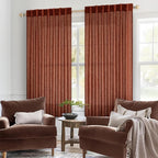 MIULEE Burnt Orange Fall Linen Curtains 52x63 Inch 2 Panels - Image 2