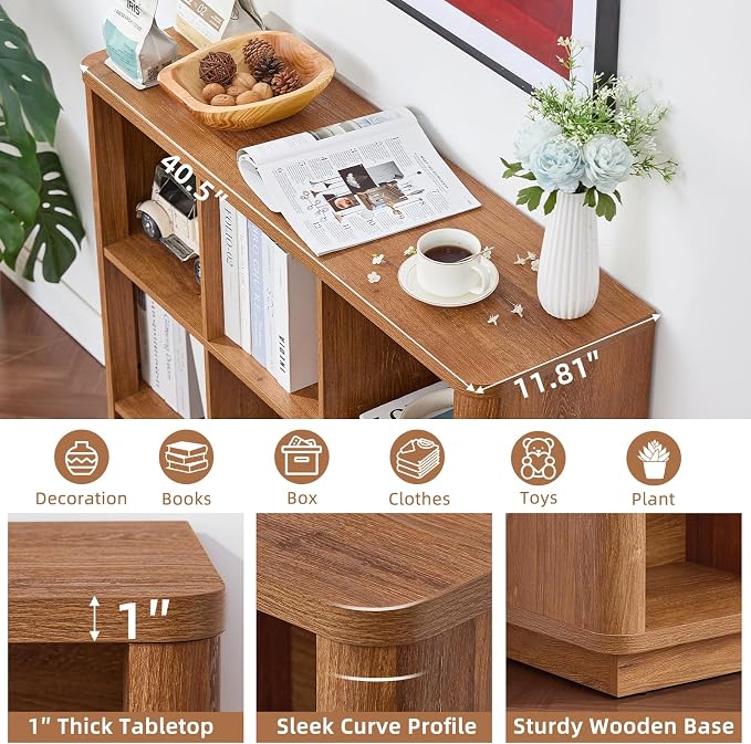Joaxswe 6 Cube Storage Book Shelf, Floor Standing 2-Tier Wooden Bookshelf - Image 3