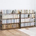HCHQHS 4 Tier Bookshelf, Adjustable Industrial Bookcase, Vertical Tall Book - Image 2