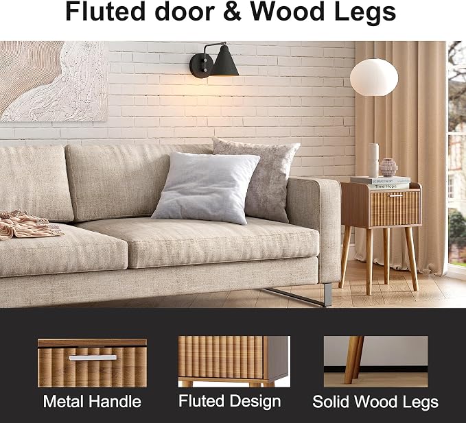 LAATOOREE Small Nightstands Set of 2, Side End Table, Bedside Table - Image 6