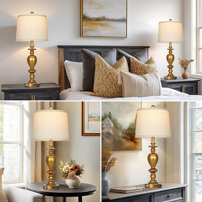 Cinkeda 28" Farmhouse Table Lamps Set of 2 - Image 5