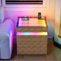 HWB Nightstand with RGB Lights, 3 Drawers Night Stand with Hidden Storage by HWBEnjoywarmhome