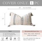 Gray Decorative Lumbar Pillow Cover 14x24, Farmhouse Lumbar Throw Pillow - Image 4