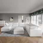 160" Cloud Sectional Couch, Overzised Down Filled Couch, 8 Seater Convertible - Image 7