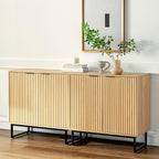 EYYTHUNG Fluted Cabinet with Storage, Sideboard Buffet Cabinet with Adjustable - Image 8