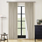 Burlywood Birch 100% Blackout Pinch Pleated Linen Curtains 84 Inches Long | by Twodrapes