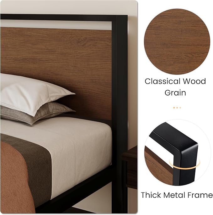 SHA CERLIN 14 Inch Twin Size Metal Platform Bed Frame - Image 5
