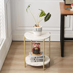 Gawicpy 2 Tier Round Side Table, Folding End Tables Coffee Table Simplistic - Image 7