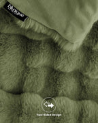 Ultra Soft Cozy Faux Fur Throw Blanket, Fuzzy Plush Thick Bubble Blanket - Image 6