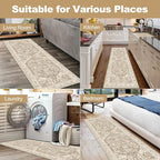 Yamaziot Washable Runner Rug, 2x6 Non-Slip Boho Vintage Hallway Kitchen Rug | - Image 6