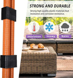 SUQ I OME Pack of 10 Outdoor Patio Garden Wicker Rattan Furniture Aligment Sofa - Image 5