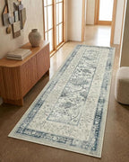 GarveeHome Vintage Blue Non-Slip Washable 2x6 Kitchen Runner Hallway Rug by GarveeHome
