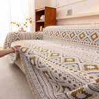 VClife Boho Couch Cover, Aztec Geometric Pattern Jacquard Chenille Couch Cover by VCLIFE