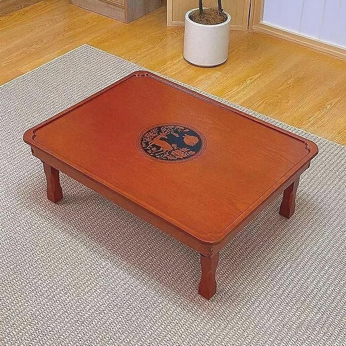 Rectangle Coffee Table, Japanese Style Solid Wood Floor Table by Unknown