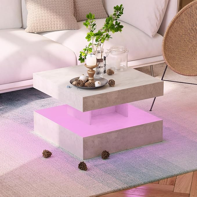 HedoAjim Small Grey Led Coffee Table - Image 5