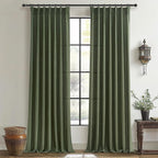 PleatedDrapes Vintage Moody Green Lodon Curtains by PleatedDrapes