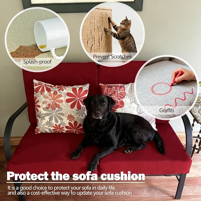 Sqodok Outdoor Cushion Covers 25x25 inch, Wicker Chair - Image 6