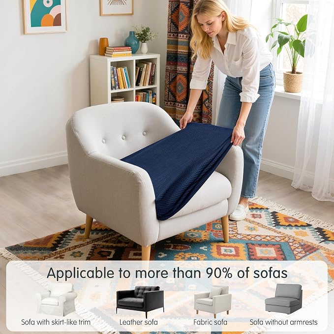 Hokway Stretch Couch Cushion Slipcovers Reversible Cushion Protector Slipcovers - Image 5
