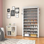ROJASOP 10 Tier Shoe Rack with Covers Large Capacity Stackable Tall Shoe Shelf - Image 8