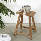 Artissance Vintage Wooden Stool, Solid Natural Wood 12–20" W x 6–9" D x 18–22" H - Image 9