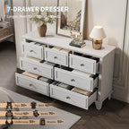 IDEALHOUSE 7 Drawer Dresser, Large Wooden Storage Chest of Drawers - Image 6