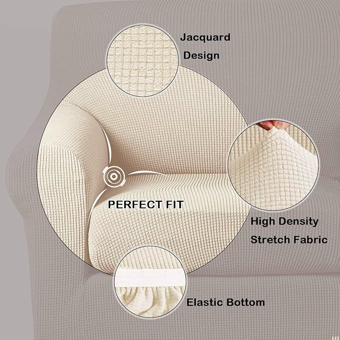 Turquoize Stretch Sofa Slipcover 2 Pieces Sofa Cover Couch Cover - Image 2