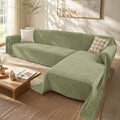2 Pieces Sectional Couch Covers L Shaped Cover XXXL Light Sage | Thick Washable by Unknown