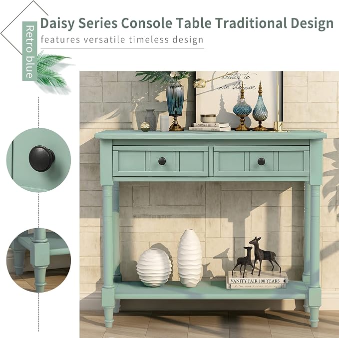 Merax Wood Sofa Table Console Table, Entryway Table Traditional Design - Image 9