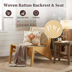 Furlide Rattan Chair 2Pcs, Mid Century Modern Accent Chair, Leisurely Reading - Image 3