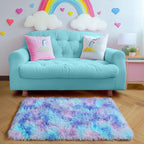 Amdrebio Purple Rainbow Mermaid Small Mini Cute Rug 2x3 - Image 3
