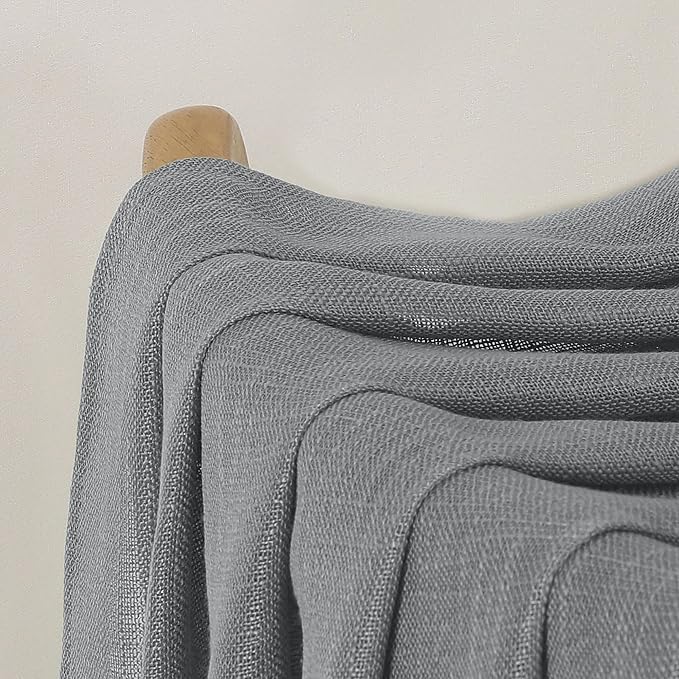 Chyhomenyc Charcoal Grey Semi Sheer Curtains 36 Inch Length, Light Filtering - Image 9