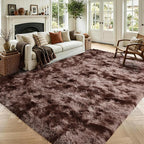 4x6 Tie-Dyed Brown Fluffy Soft Area Rug Non-Slip by ModernHomeDecor