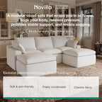 Novilla 133.8" Modular Cloud Couch, Modern Sectional Sofa - Image 3