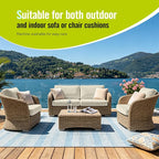 8Pcs Outdoor Cushion Covers, Stretch Patio Furniture Couch Chair Slipcovers | - Image 6