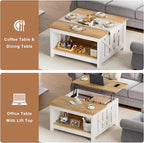 FABATO Lift Top Coffee Table, 31.5" Farmhouse Coffee Tables - Image 4