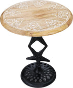 Side Tables-Hand Carved Vintage Boho Folding End Tables by TheWoodenTown
