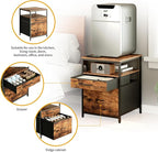 Herture Mini Fridge Stand with 3 Storage, Mini Fridge Cabinet, Beverage Fridge - Image 6