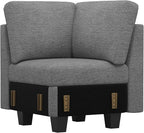 Belffin Chenille Corner Seat for Modular Couch. Sectional Sofa Module. Light by Belffin
