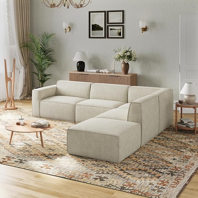 Novilla 109" Modular Sectional Sofa, No Assembly Cloud Sectional Couch by Novilla