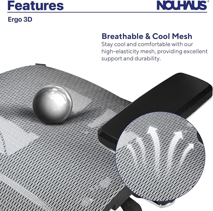 Nouhaus Ergo3D Ergonomic Office Chair Lumbar Support Mesh Office Chair - Image 8